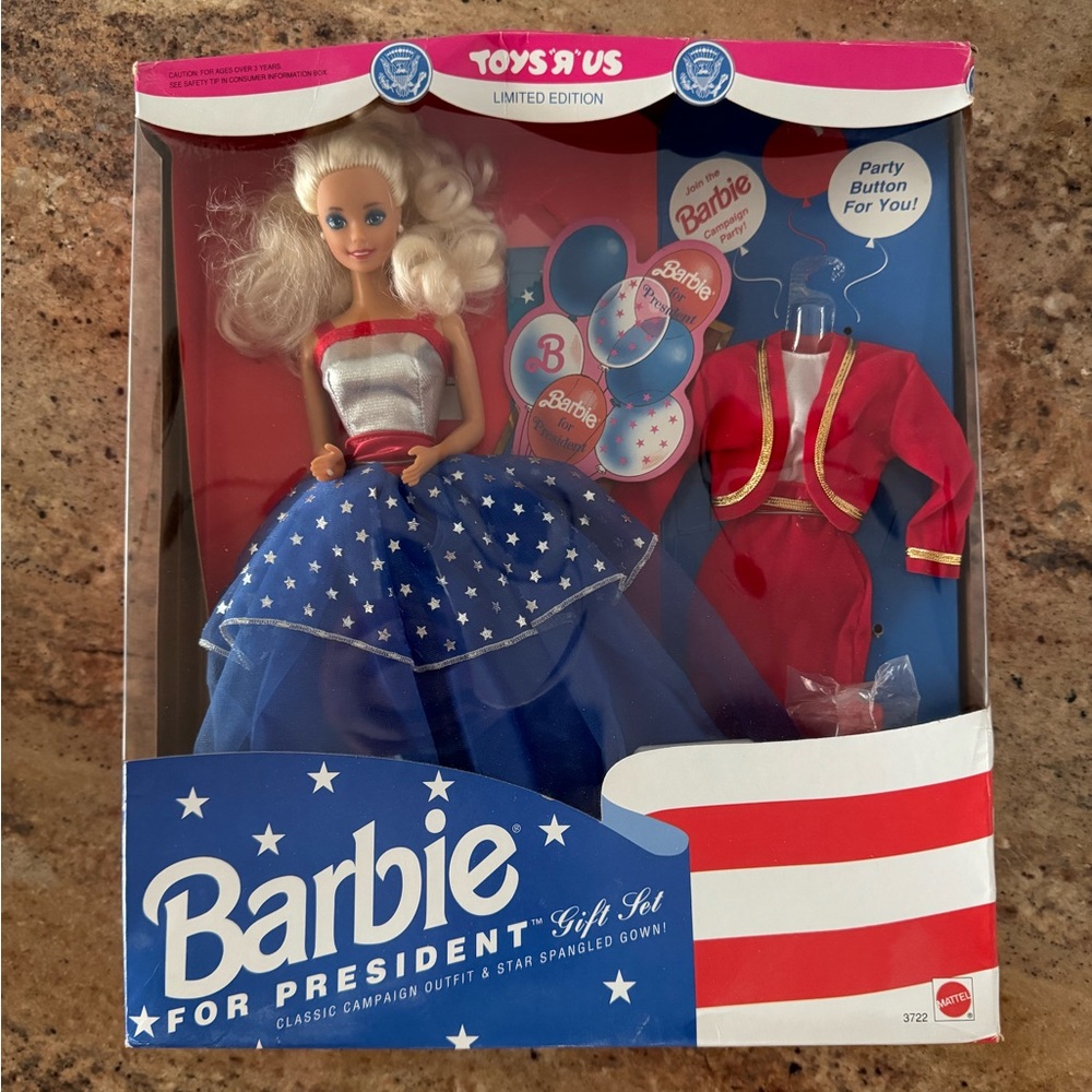 Vintage 1991 Barbie for President Gift Set Toys R Us Limited Edition #3722 NRFB